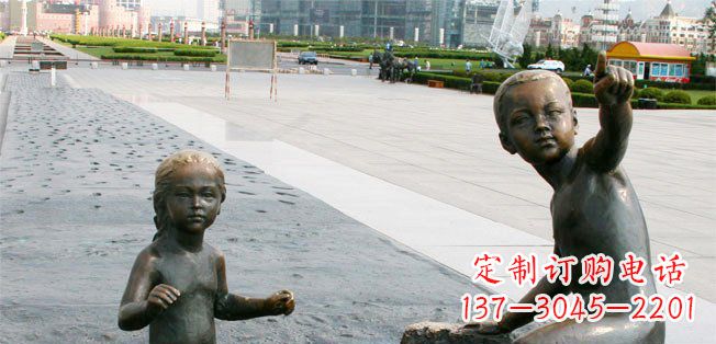 信阳为您的广场增添童真热情,小孩雕塑定制