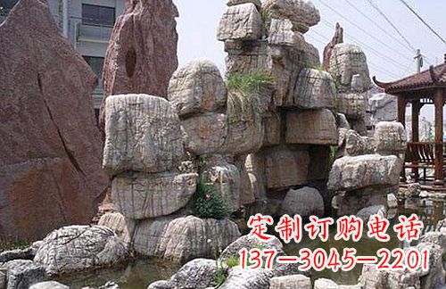 信阳引领艺术,华丽山水:龟纹石假山雕塑