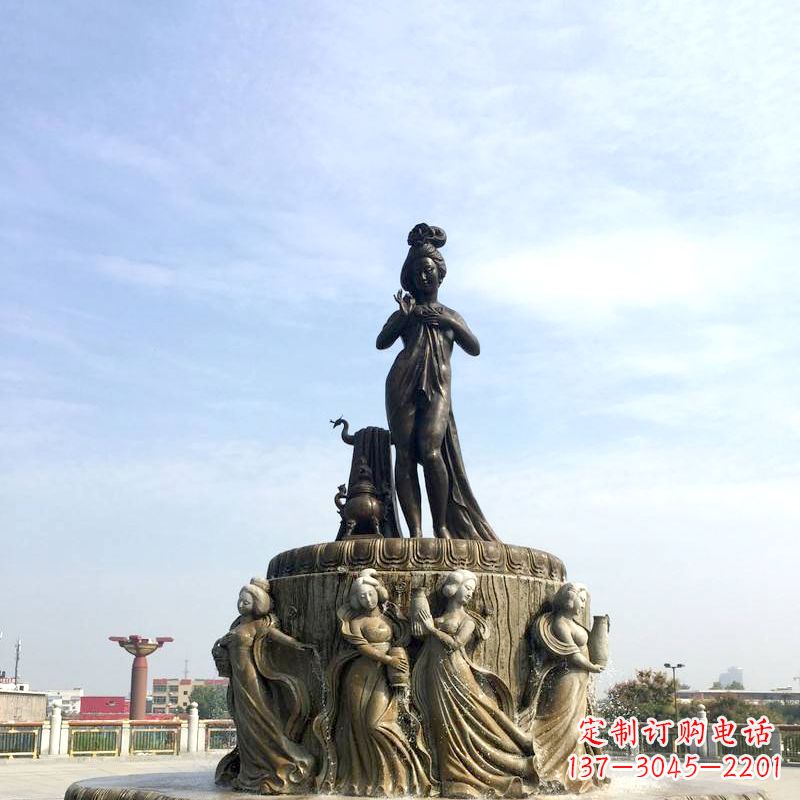 信阳贵妃出浴景观雕塑-城市园林历史人物中国古代四大美女大象