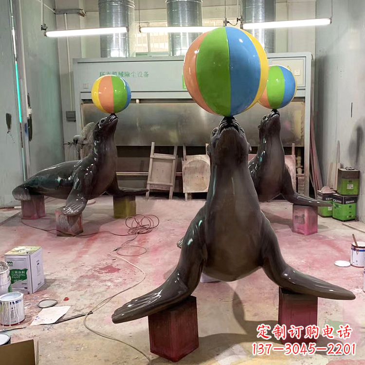 信阳海豹玻璃钢雕塑,让您触手可及的自然风情