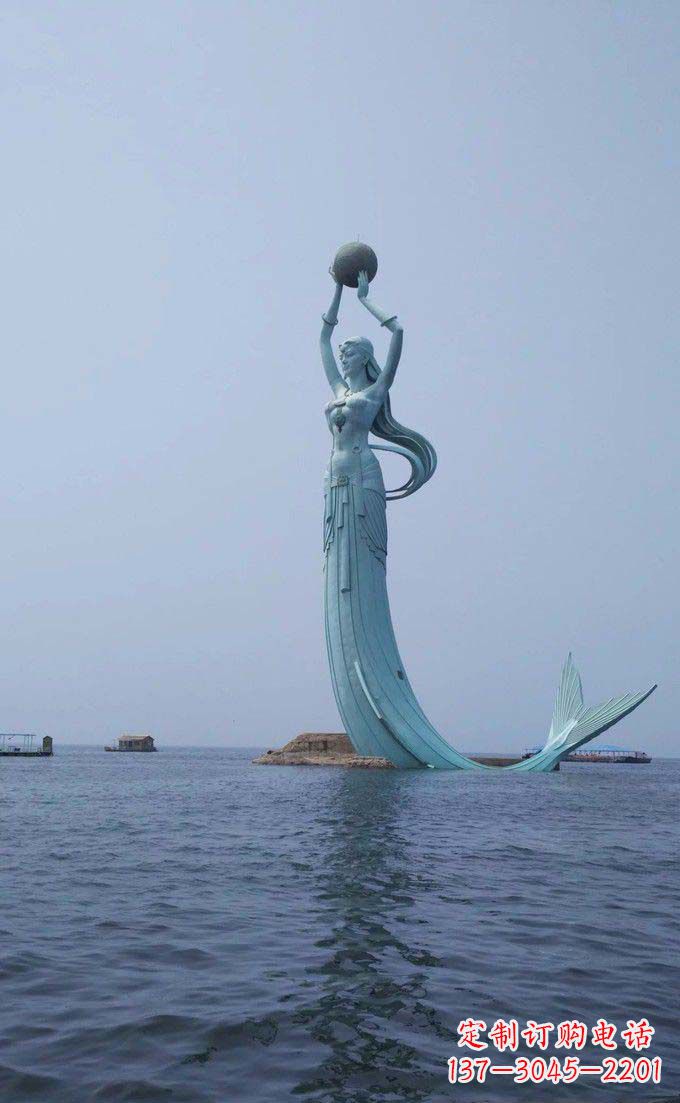 信阳海边不锈钢大型美人鱼景观雕塑