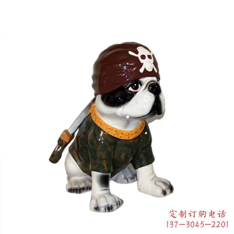 信阳海盗斗牛犬雕塑,精美外观,彰显激情
