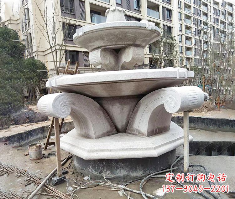 信阳海马石雕喷泉,喷水灿烂缤纷