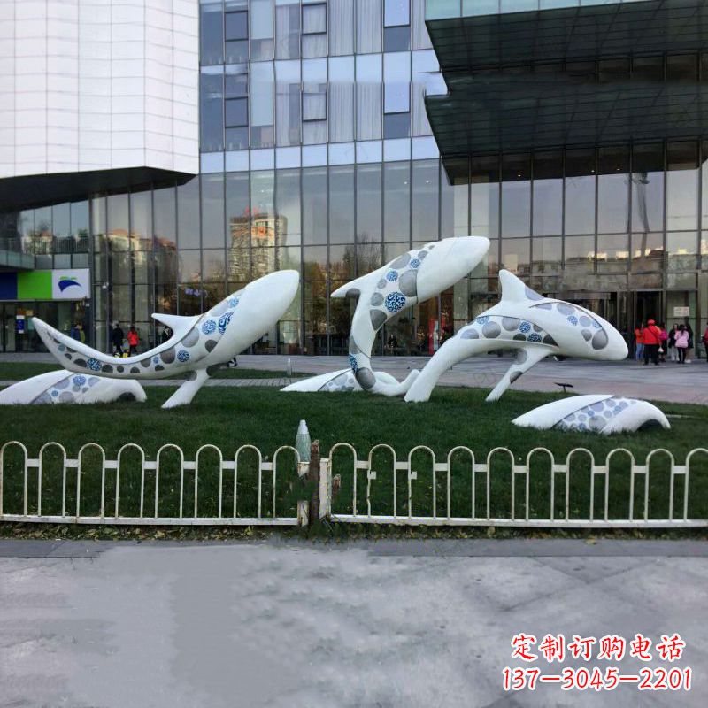 信阳城市绿地观赏海豚雕塑