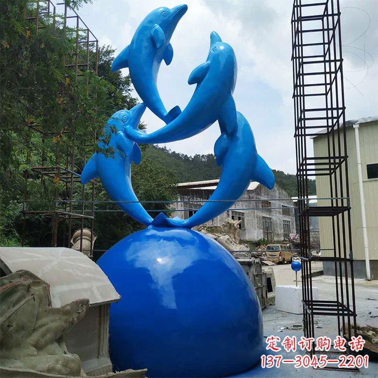 信阳海豚钢筋玻璃景观雕塑