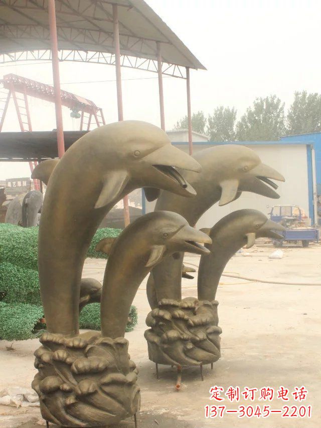 信阳海豚之美,艺术铸就——铜质海豚雕塑