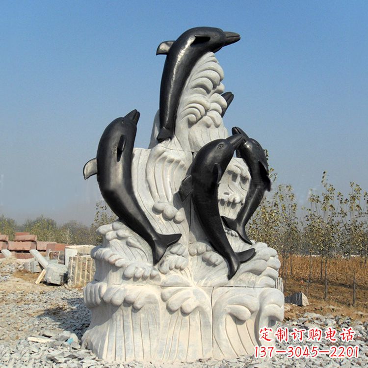 信阳海豚石雕景观雕塑