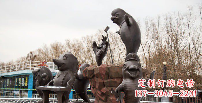 信阳精美铜海豚雕塑,精细雕琢把海豚灵魂融入!