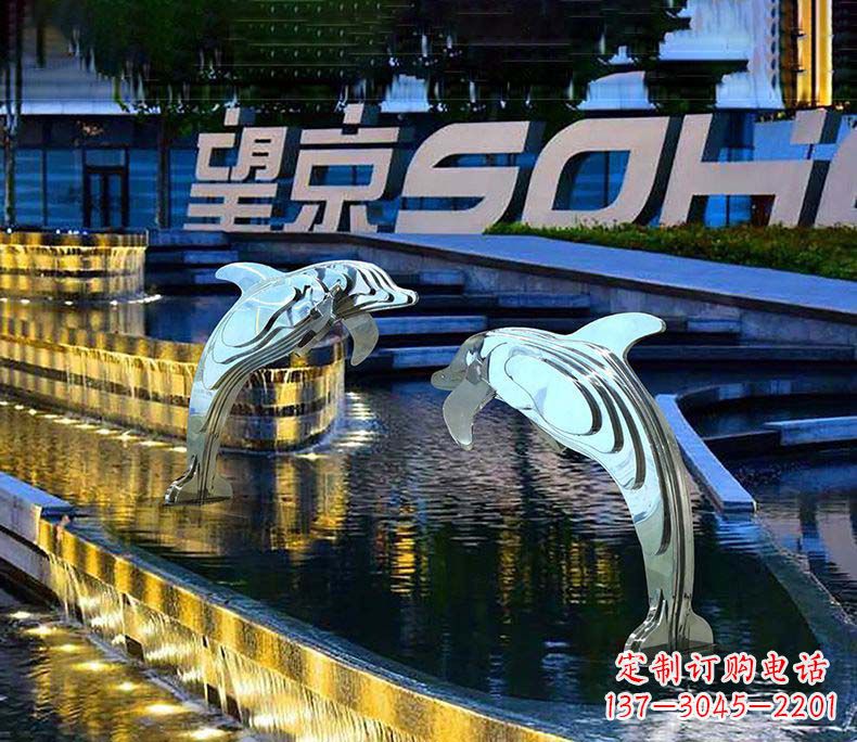 信阳可爱海豚不锈钢雕塑