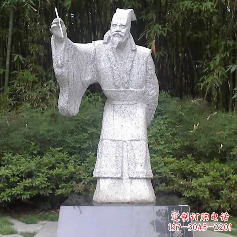 信阳纪念历史文化名人白居易——白玉白居易石雕塑
