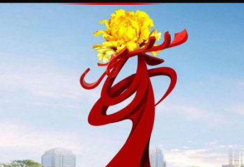 信阳欣赏静谧的雕塑之美：不锈钢牡丹花雕塑