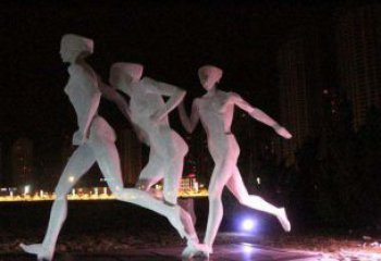 信阳优雅靓丽的女性不锈钢跑步雕塑