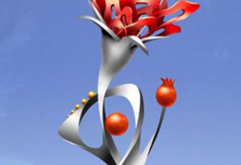 信阳精美不锈钢石榴花雕塑，震撼了审美的眼睛