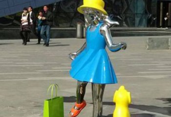信阳中领雕塑：极致的不锈钢小女孩雕塑