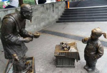 信阳小女孩铜雕，古朴优雅