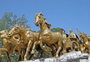 信阳中领雕塑：精美古典马车铜雕