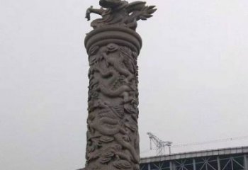 信阳中领雕塑|仿古盘龙柱石雕
