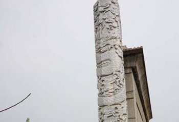 信阳精美艺术品，象征霸气，盘龙柱石雕