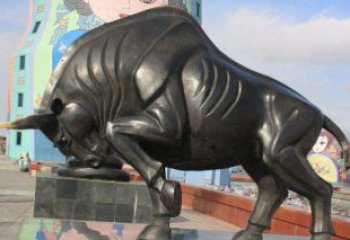 信阳广场开荒牛动物铜雕