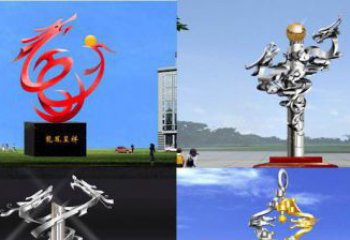信阳中领雕塑：传递意义的龙凤呈祥不锈钢雕塑