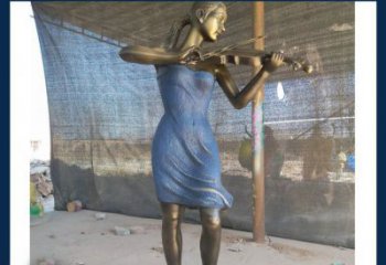 信阳精美细腻的西方美女拉小提琴人物雕塑