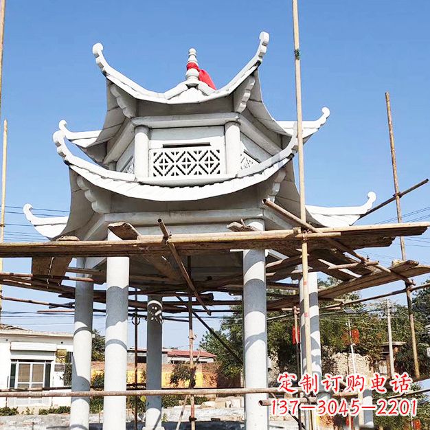 信阳汉白玉大理石凉亭雕塑