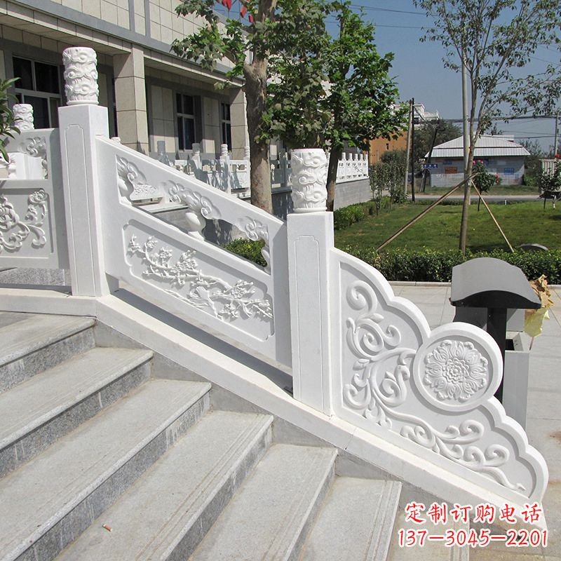 信阳精美定制,汉白玉大理石栏板雕塑