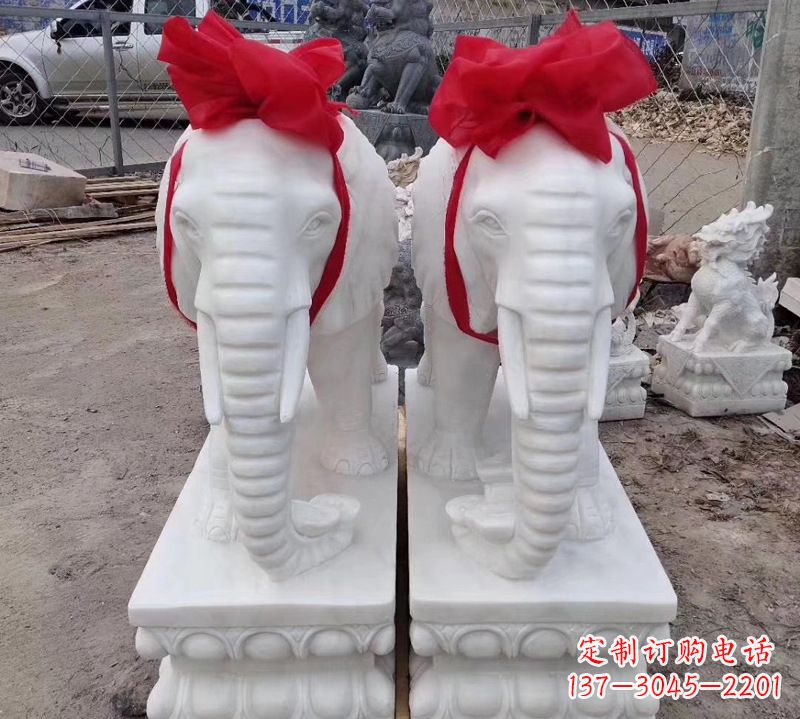 信阳汉白玉大象石雕