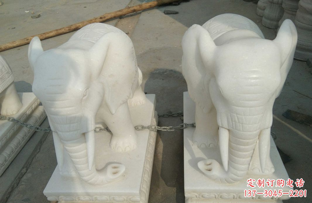 信阳汉白玉大象雕塑是中领雕塑定制厂家的精品作…