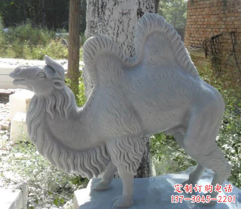 信阳汉白玉骆驼雕,融入古朴奢华