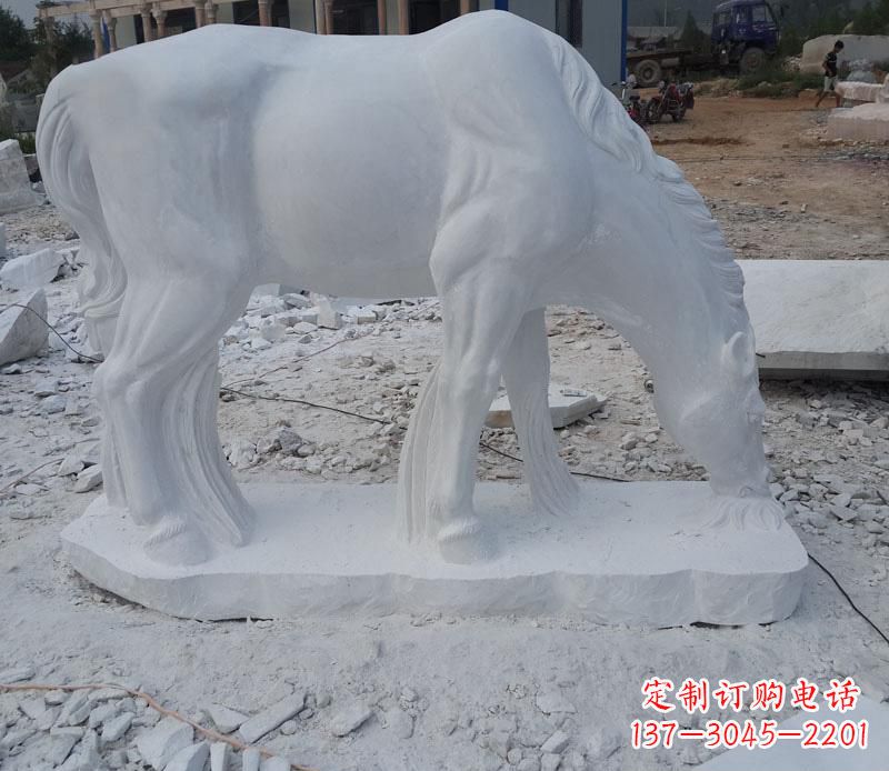 信阳汉白玉动物马雕塑是由中领雕塑定制的一款精…