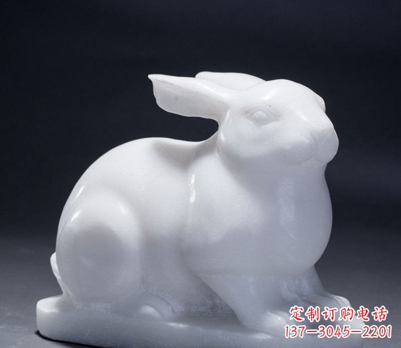 信阳精致汉白玉兔子雕塑