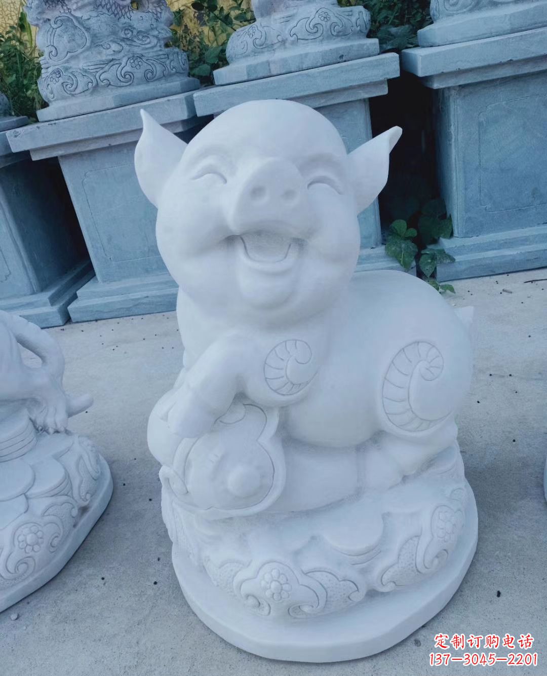 信阳领雕塑--汉白玉公园动物十二生肖石雕