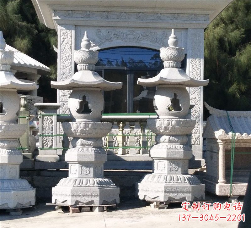 信阳汉白玉公园灯笼雕塑