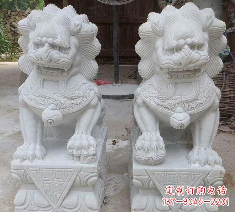 信阳汉白玉古代狮子雕塑
