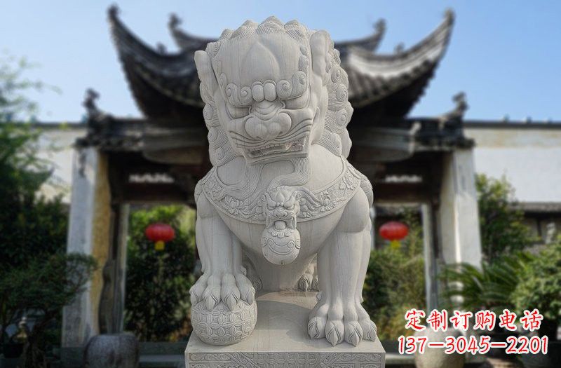 信阳汉白玉故宫狮子石雕