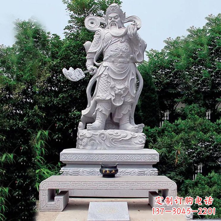 信阳汉白玉关公雕塑,融入神秘历史色彩