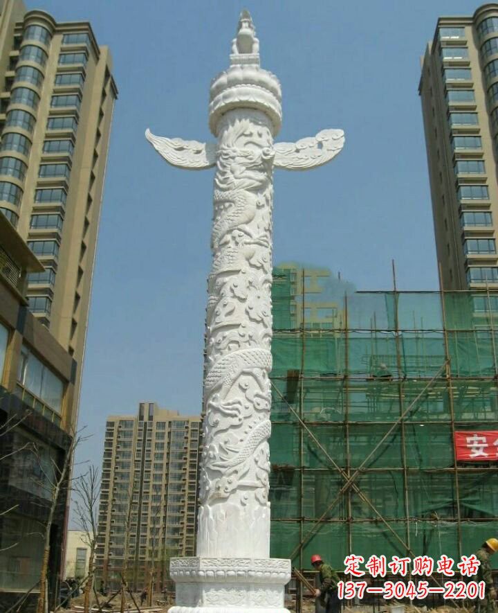 信阳汉白玉华表雕塑,精致美观、质量一流