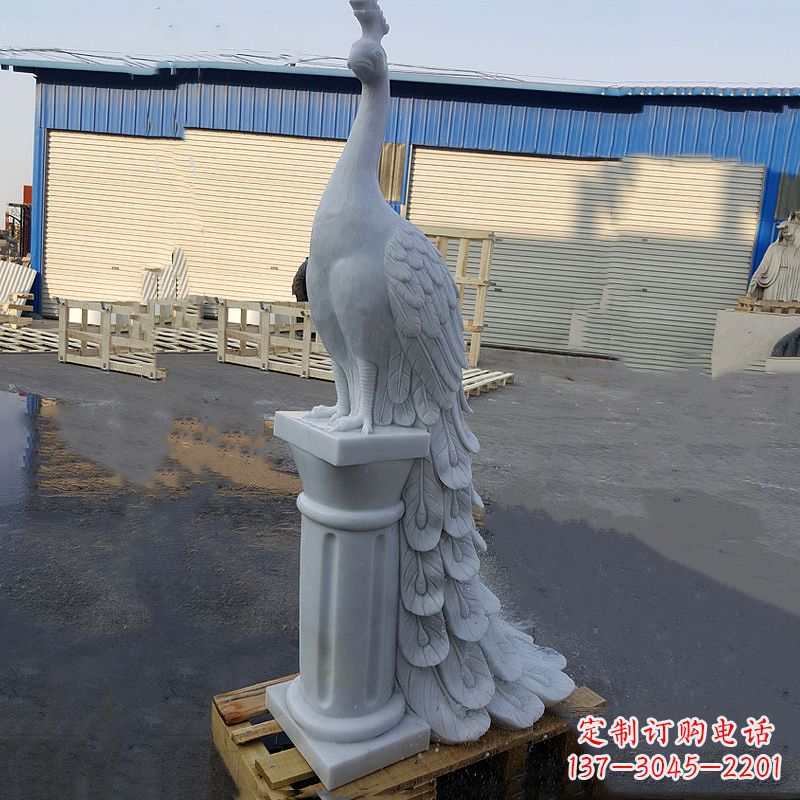 信阳汉白玉孔雀雕塑,传承艺术精髓