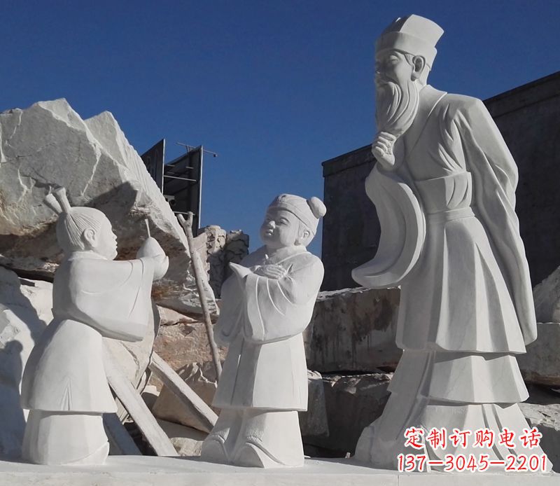信阳以孔融让梨石雕塑陪伴你的每一天