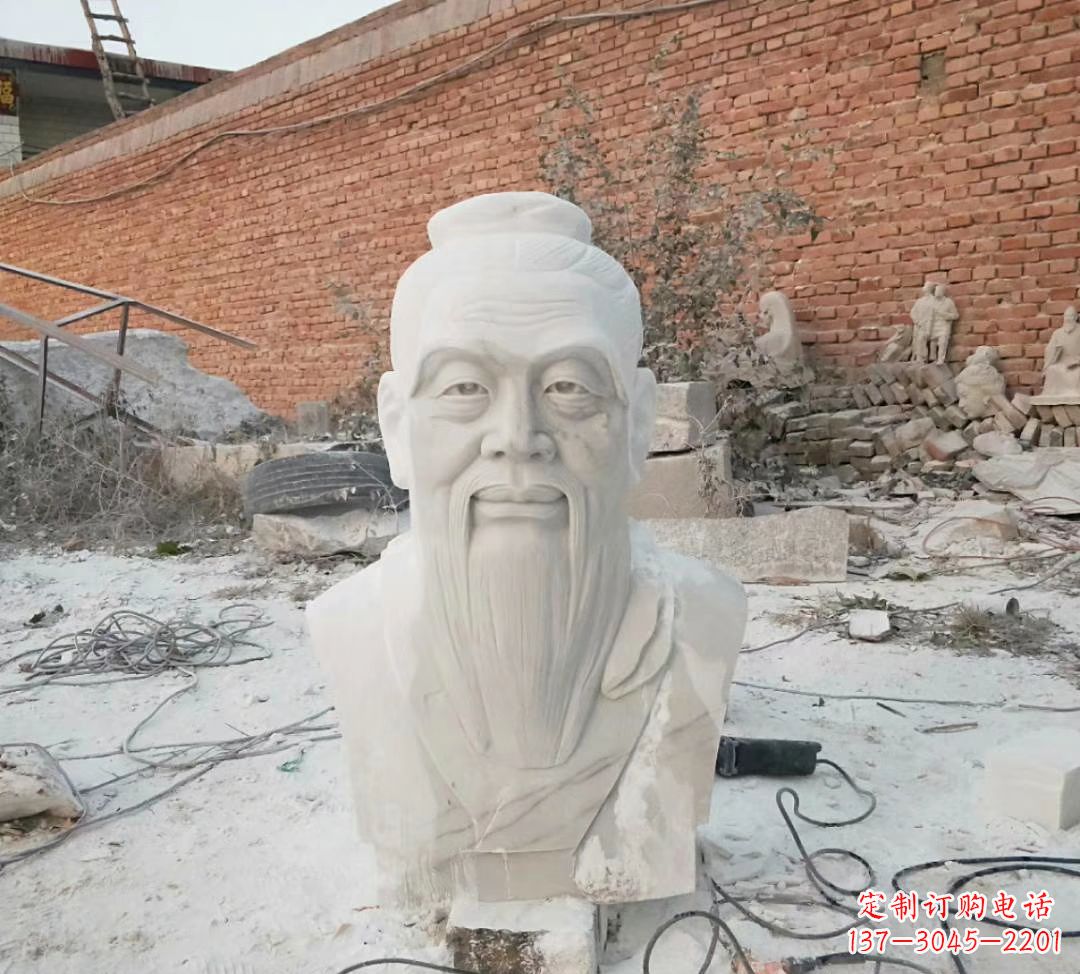 信阳汉白玉孔子雕塑校园烈士名人石雕