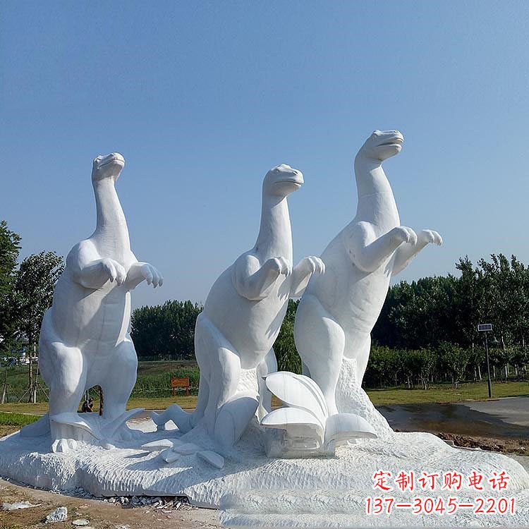 信阳百年恐龙，白玉雕塑景观邀您共赏