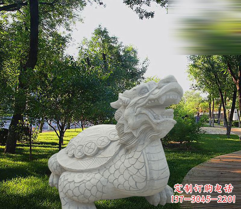 信阳中领雕塑——汉白玉龙龟石雕