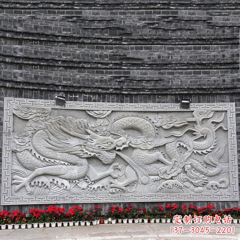 信阳汉白玉龙纹浮雕墙,专为您打造贵族感