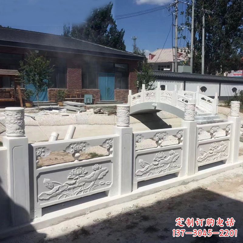 信阳汉白玉精美手工栏板雕塑