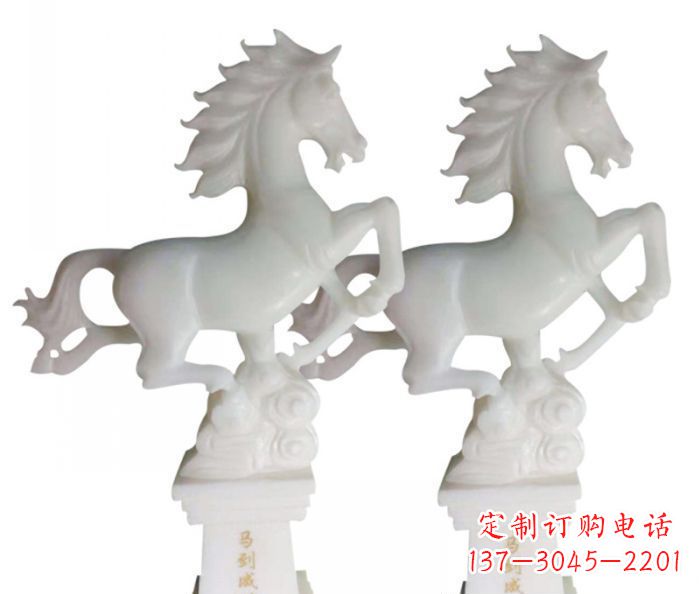 信阳汉白玉马雕塑,以自然质朴大气