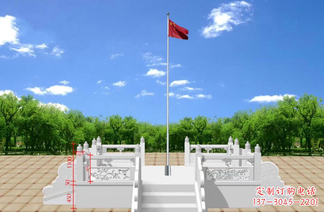 信阳汉白玉升旗台雕塑12