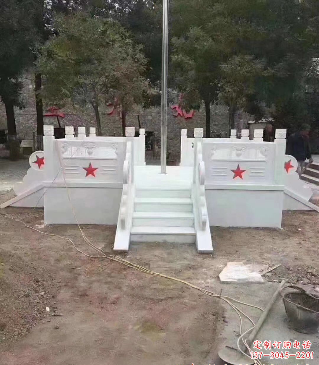 信阳高贵典雅的汉白玉升旗台石雕