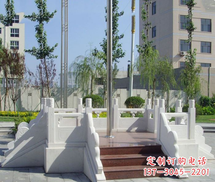 信阳汉白玉升旗台校园石雕