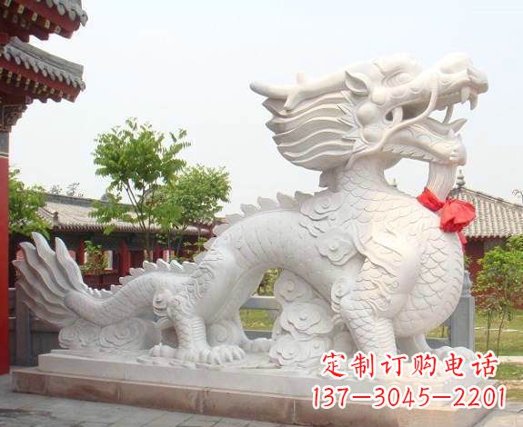 信阳汉白玉生肖龙雕,精致传承岁月之美